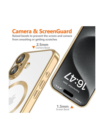 TechProtect Tech Protect Hülle Gold mit Magnetring iPhone 16 in Gelb