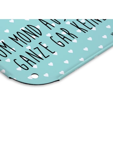 Mr. & Mrs. Panda Blechschild Fuchs Lord mit Spruch in Türkis Pastell