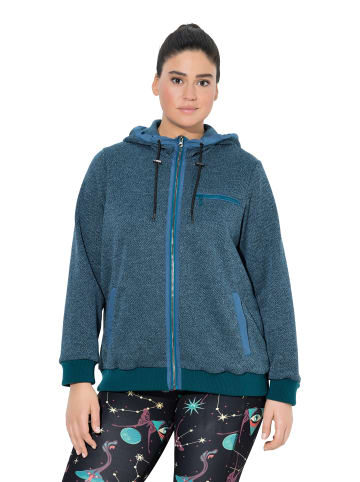 Ulla Popken Sweatjacke in dunkles petrol