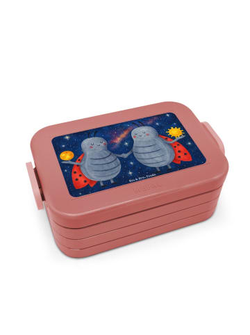Mr. & Mrs. Panda Essensbox Sternzeichen Zwilling Design ohne Spruch in Rot Pastell