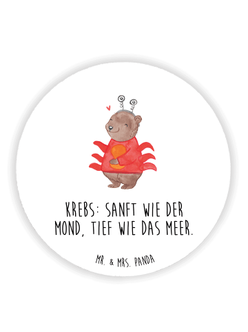 Mr. & Mrs. Panda Rund Magnet Krebs Astrologie mit Spruch in Weiß