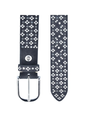 b.belt Nietengürtel Leder 85 cm in black