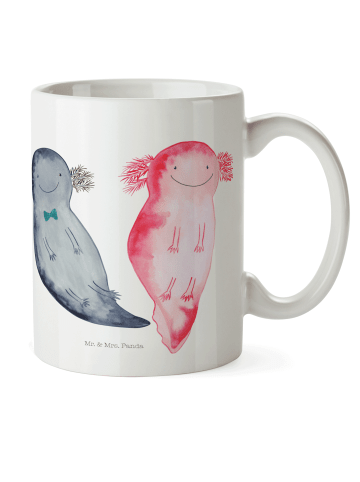 Mr. & Mrs. Panda Kindertasse Axolotl Freundin ohne Spruch in Weiß