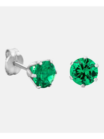 Diamant L'éternel Ohrringe aus 375 Weißgold mit Smaragd