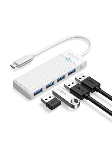 Orico Orico PAPW4A-C3 USB-Hub mit 4 Anschlüssen (4x USB-A 3.0, 1 m Kabel) – Weiß