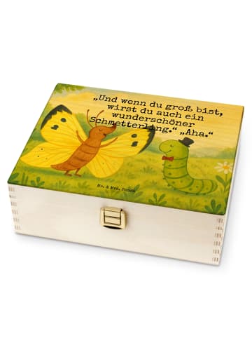 Mr. & Mrs. Panda Teebox Raupe Schmetterling Design mit Spruch in Weiß