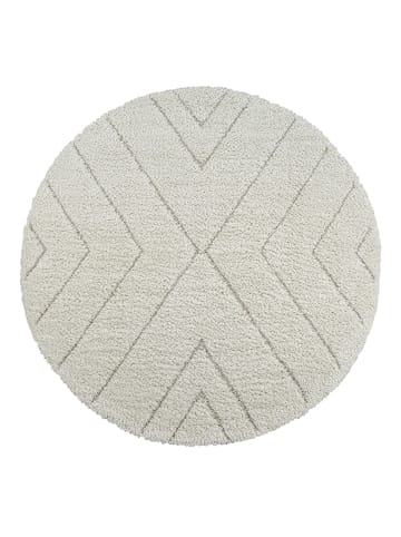 KADIMA DESIGN Teppich rund Berber weich wohnlich Wohnzimmer Schlafzimmer gemütlich in Creme