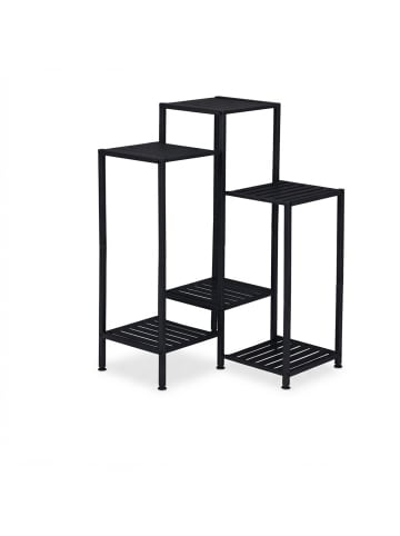 relaxdays Blumenregal in Schwarz - (B)55 x (H)81 x (T)55 cm