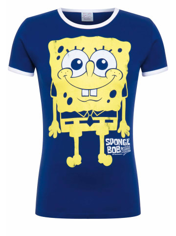 Logoshirt T-Shirt Spongebob in royalblau/weiss