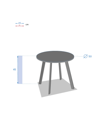 Hespéride Gartentisch aus Metall SAONA in Grau, Ø 50 cm