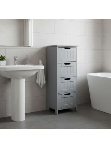 relaxdays Badezimmerschrank in Grau - (B)30 x (H)82 x (T)30 cm