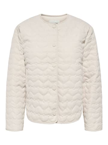 ONLY Wattierte Jacke Herzsteppung Knopfleiste in Grau-2