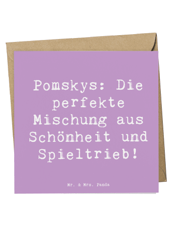 Mr. & Mrs. Panda Deluxe Karte Spruch Pomsky Perfektion mit Spruch in Lavendeltraum