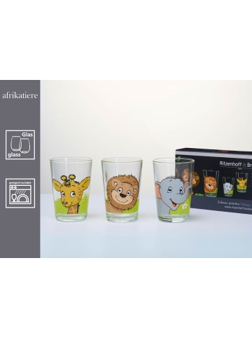 Ritzenhoff & Breker 6-tlg. Kindergläser Hof- und Dschungeltiere in Bunt – 205 ml in bunt