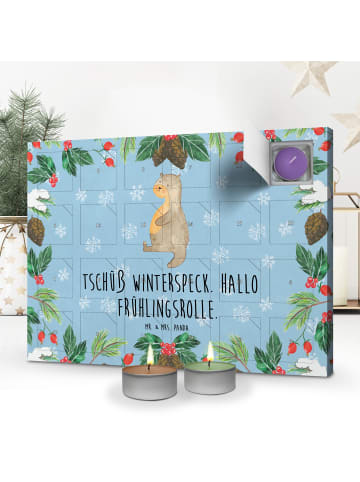 Mr. & Mrs. Panda Duftkerzen Adventskalender Otter Bauch mit Spruch in Eisblau