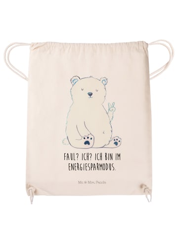 Mr. & Mrs. Panda gymnastiktasche Eisbär Faul mit Spruch in Creme