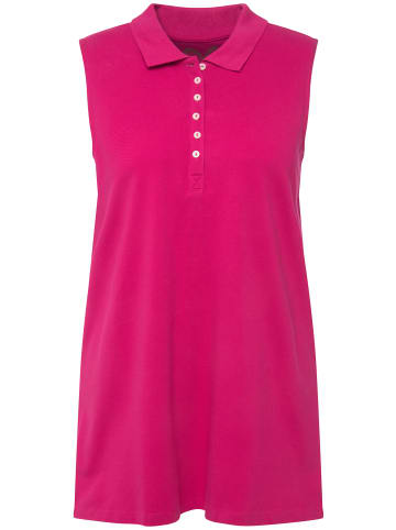 Ulla Popken Poloshirt in fuchsia pink