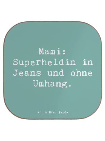 Mr. & Mrs. Panda Holz Untersetzer Spruch Mami Superheldin mit Sp... in Meeresbrise