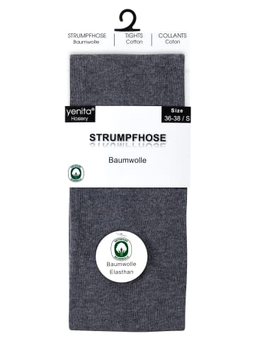 Yenita® Baumwoll Strumpfhose Strickstrumpfhose in grau