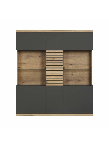 ebuy24 Vitrinenschrank Norris Grau 131 x 38 cm