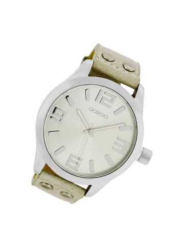 Oozoo Armbanduhr Oozoo Timepieces hellbraun, beige extra groß (ca. 46mm)