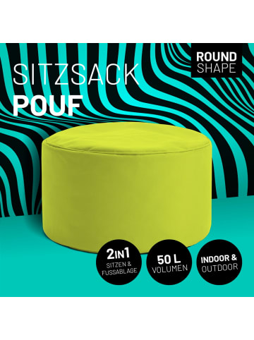 Lumaland Sitzsack-Hocker Pouf rund 50l apfelgrün  grün