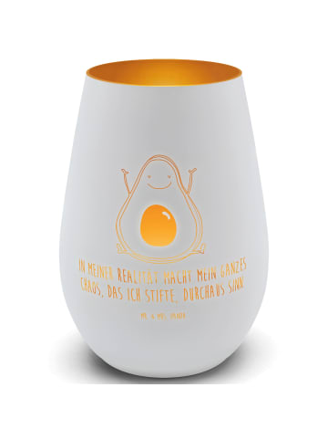 Mr. & Mrs. Panda Kerzenglas Avocado Glücklich mit Spruch in Weiß