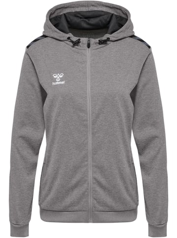 Hummel Hummel Zip Kapuzenpullover Hmlauthentic Multisport Damen Atmungsaktiv Feuchtigkeitsabsorbierenden in GREY MELANGE