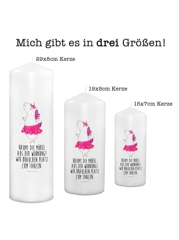 Mr. & Mrs. Panda Kerze Einhorn Ballerina mit Spruch in Weiß