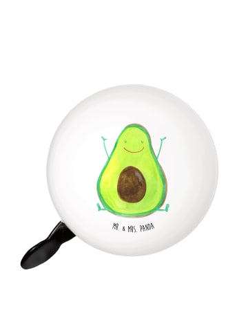 Mr. & Mrs. Panda Fahrrad Klingel Avocado Glücklich ohne Spruch in Weiß