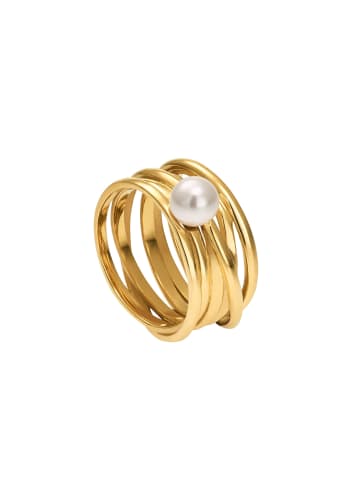 Steel_Art Ring Damen Serpens goldfarben in Weiß