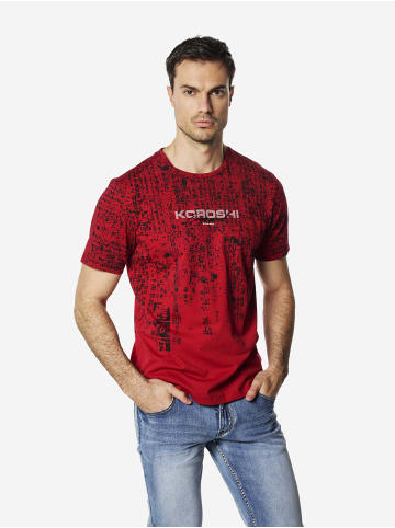 KOROSHI Crew cotton all over t-shirt in rot