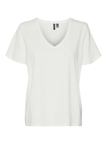 Vero Moda T-Shirt 2er-Set Basic V-Ausschnitt Top in Weiß