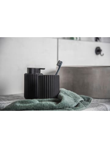Wenko Seifenspender BELLUNO, Keramik, 300 ml in Schwarz, (B) 8 x (H) 13,5 x (L) 8 cm