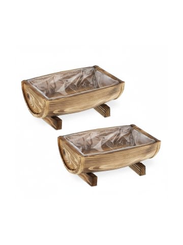 relaxdays Blumenkasten in Braun - (B)29,5 x (H)12,5 x (T)20 cm