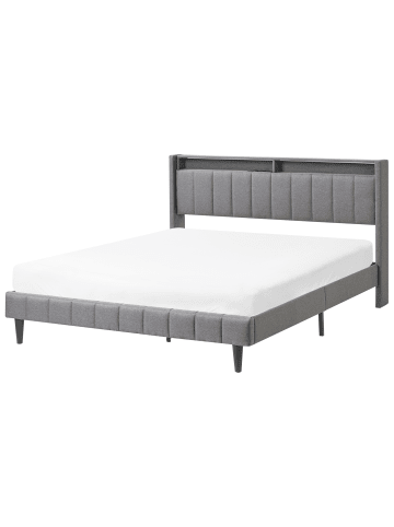 Beliani Doppelbett mit LED BEAULIEU in Grau/Schwarz - (W) 168 x (H) 103 x (L) 218 cm