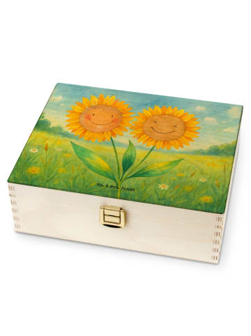 Mr. & Mrs. Panda Teekiste Blume Sonnenblume Design ohne Spruch in Weiß