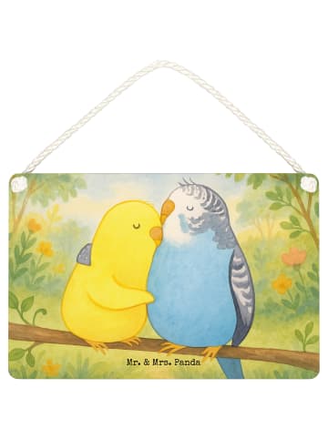 Mr. & Mrs. Panda Schild Wellensittich Liebe Design ohne Spruch in Weiß