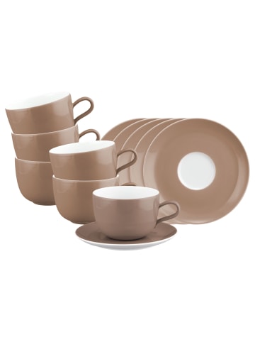 6er Set Milchkaffeetassen mit Untertassen Liberty Pure Colors in 380 ml