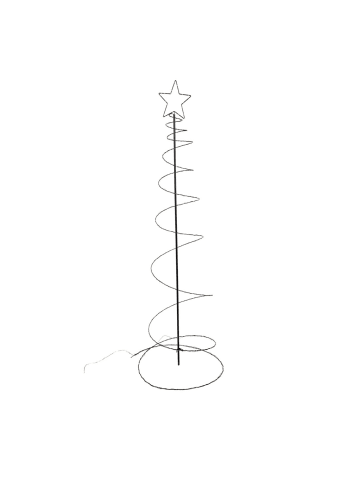 MARELIDA LED Lichterbaum mit Sternspitze Spiralform für Außen H: 1,3m in schwarz