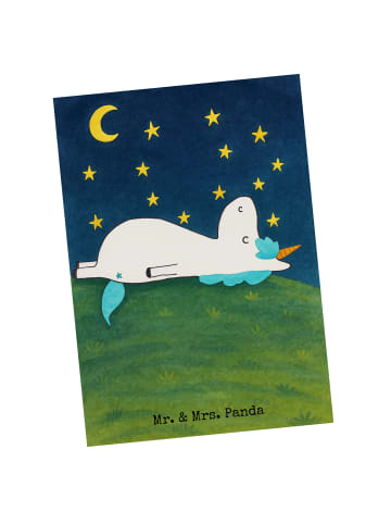 Mr. & Mrs. Panda Grußkarte Einhorn Sternenhimmel Design ohne Spruch in Weiß