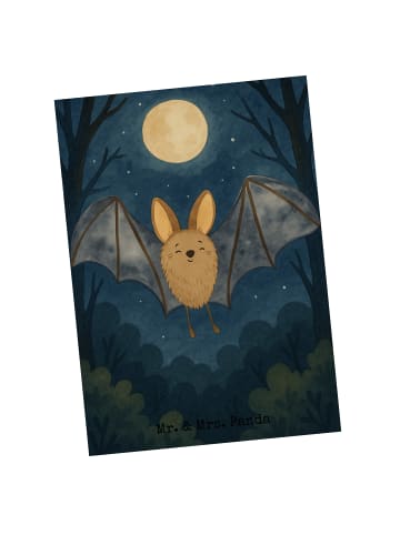 Mr. & Mrs. Panda Postkarte Fledermaus Flügel Design ohne Spruch in Weiß