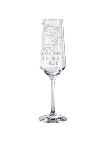 Mr. & Mrs. Panda Sektglas Widder Astologie mit Spruch in Transparent