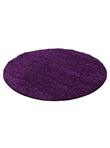 KADIMA DESIGN Teppich Hochflor Shaggy Waschbar Einfarbig RHEIN Strapazierfähig in Violett