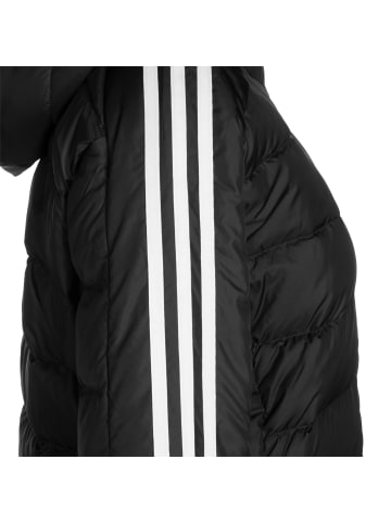 Adidas Sportswear Winterjacke Essentials 3-Streifen Light Hooded in schwarz / weiß