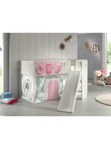 58 aufm Kessel KINDERBETT mit Rutsche Karyl Massivholz Weiß Textilset Birdy 3