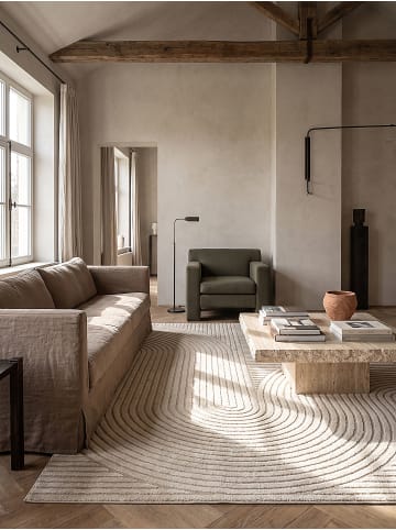 KADIMA DESIGN Teppich Kurzflor mit Zen-Dessin, pflegeleicht und flach im Aufbau in Beige