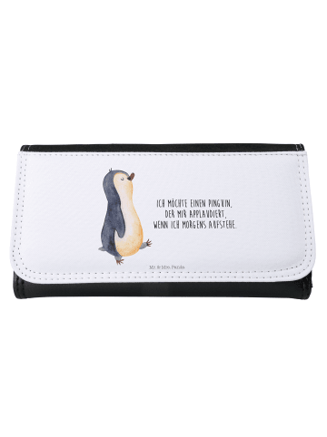 Mr. & Mrs. Panda Damen Portemonnaie Pinguin mHerzieren mit Spruch in Weiß
