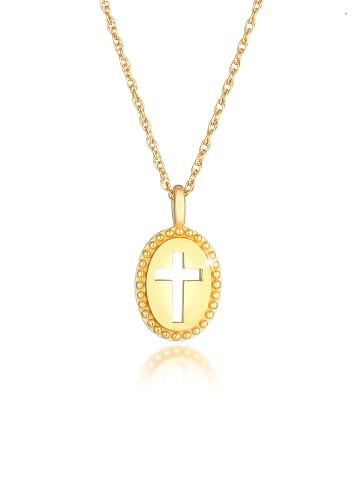 Elli Halskette 925 Sterling Silber Kreuz in Gold