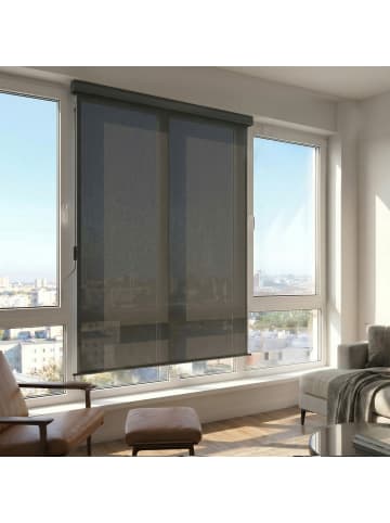SONGMICS Seitenmarkise Sheld in Rauchgrau - (B)250 x (H)140 cm